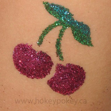 Cherry glitter tattoo
