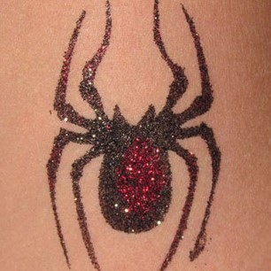 glitter tattoo spider